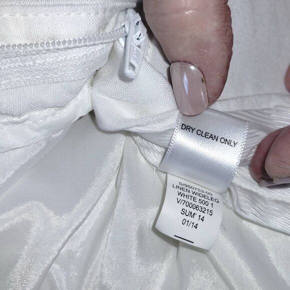 Banana‎ Republic Womens Pants Sz 14 White Linen Lined Wide Leg Dressy Classicore - Picture 9 of 13